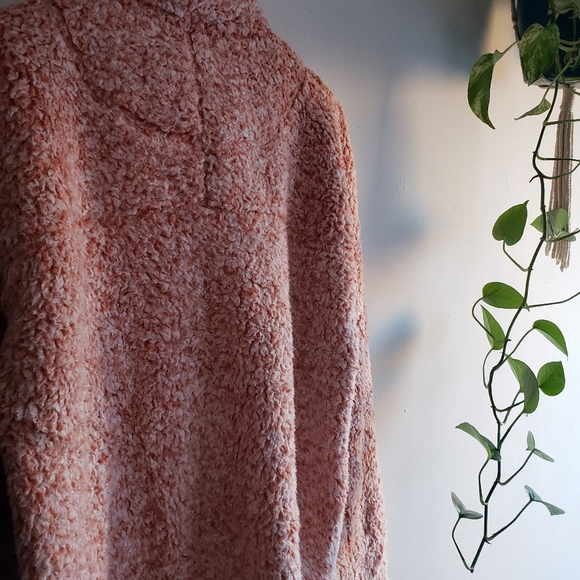 True Grit Frosty TEDDY Tipped 1/4 Zip Up Pullover Medium Men’s Spice Sherpa Cozy - Picture 5 of 10